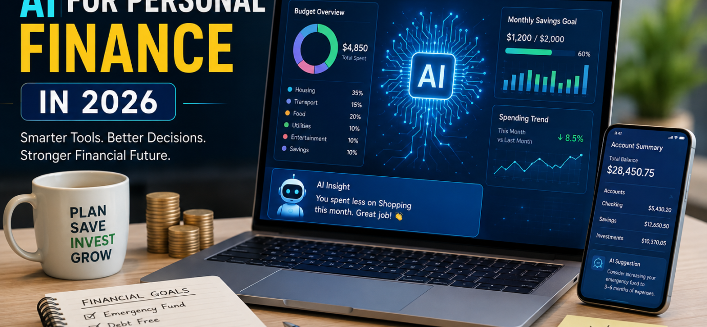 Discover how to use AI for personal finance in 2026 to budget smarter, save money, track expenses, and make better financial decisions.