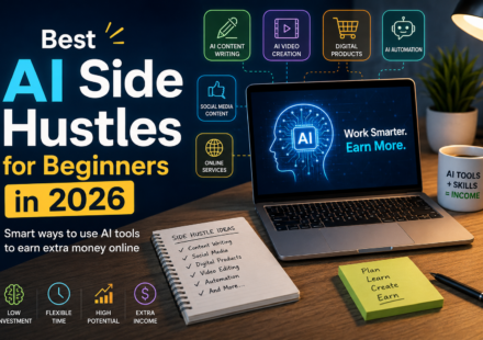 Discover the best AI side hustles for beginners in 2026. Learn how to use AI tools to earn online, start profitable projects, and build income streams.