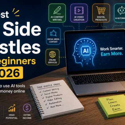 Discover the best AI side hustles for beginners in 2026. Learn how to use AI tools to earn online, start profitable projects, and build income streams.